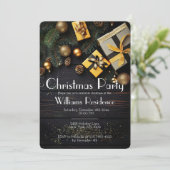 Festive Elegant Christmas Party Invitation 招待状 (スタンド正面)