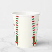 Festive Elf leg Merry Christmas 紙コップ (左)