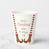 Festive Elf leg Merry Christmas 紙コップ (正面)