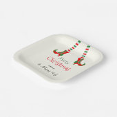 Festive  Elf Legs Merry Christmas ペーパープレート (傾斜あり)