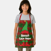 Festive Elf Santa's Little Helper Red Green Tartan エプロン (インサイチュ)