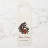 Festive Equestrian Merry Christmas Gift ボトルネックタグ (正面)