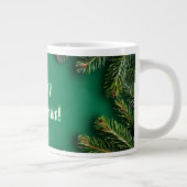 Festive Evergreen Border With Pine Cones ジャンボコーヒーマグカップ (右)