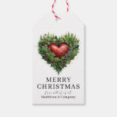 Festive Evergreen Heart ギフトタグ (正面)