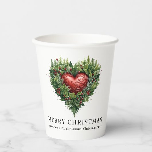 Festive Evergreen Heart 紙コップ (正面)