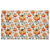 Festive Fall Pumpkins and Chrysanthemums ファブリック (ファットクウォーター)