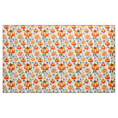 Festive Fall Pumpkins and Chrysanthemums ファブリック (ヤード)