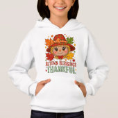 Festive Fall Scarecrow Sweatshirt – Autumn Leaves (正面)