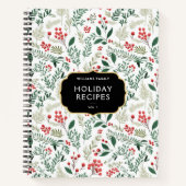 Festive Family Name Holly Berries Holiday Recipes ノートブック (正面)