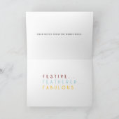 Festive. Feathered. Fabulous. Holiday Card シーズンカード (内部)