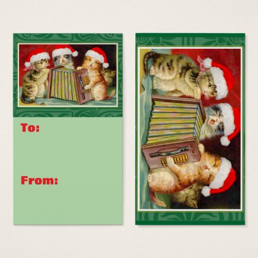 Festive Feline Accordion Players Christmas (正面&裏面)