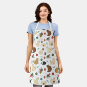 Festive Feline Christmas Pattern Apron エプロン (着用した状態)