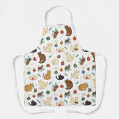 Festive Feline Christmas Pattern Apron エプロン (正面)