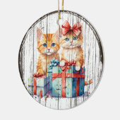 Festive Feline Friends Christmas Ornament セラミックオーナメント (左)