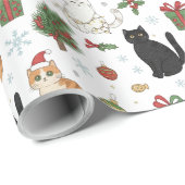 Festive Felines Christmas Wrapping Paper ラッピングペーパー (ロールコーナー)