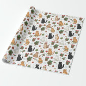 Festive Felines Christmas Wrapping Paper ラッピングペーパー (アンロールド)