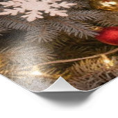 Festive fir trees decorated with garlands  フォトプリント            (角)