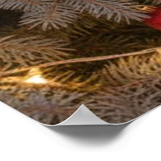 Festive fir trees decorated with garlands  ポスター (角)