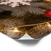 Festive fir trees decorated with garlands ポスター (コーナー)