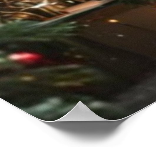 Festive fir trees decorated with garlands  ポスター (角)