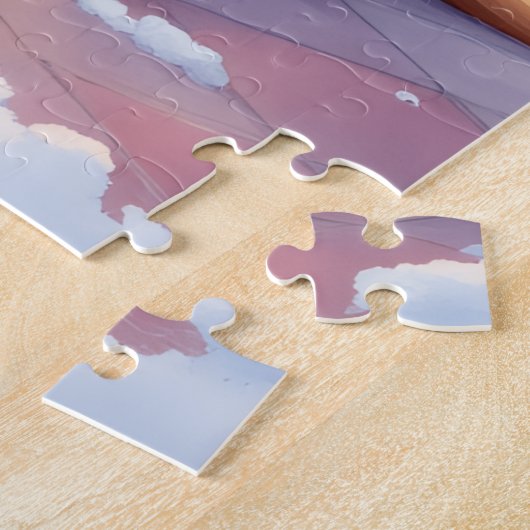 Festive Fireplace Boxer Christmas Art ジグソーパズル (側面)