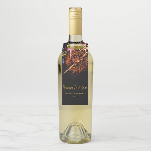 Festive Fireworks Happy New Year ボトルネックタグ (ボトル)
