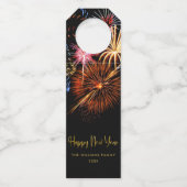 Festive Fireworks Happy New Year ボトルネックタグ (正面)