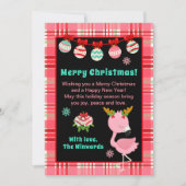 Festive Flamingo Merry Christmas シーズンカード (正面)