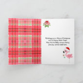 Festive Flamingo Merry Christmas シーズンカード (内部)