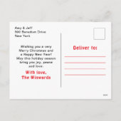 Festive Flamingo Merry Christmas シーズンポストカード (裏面)