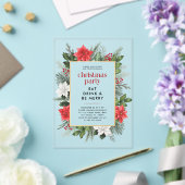 Festive Floral Frame Christmas Party  アクリル招待状 (インサイチュ (ウェディング))