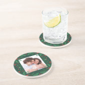 Festive Floral Frame Sandstone Coaster  コースター (側面)