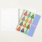Festive Folk Art Ladies Agenda Mint Green 2026 プランナー手帳 (ディスプレー)