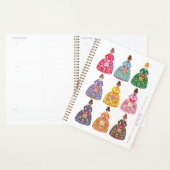 Festive Folk Art Ladies Simple Daily Agenda 2026 プランナー手帳 (ディスプレー)