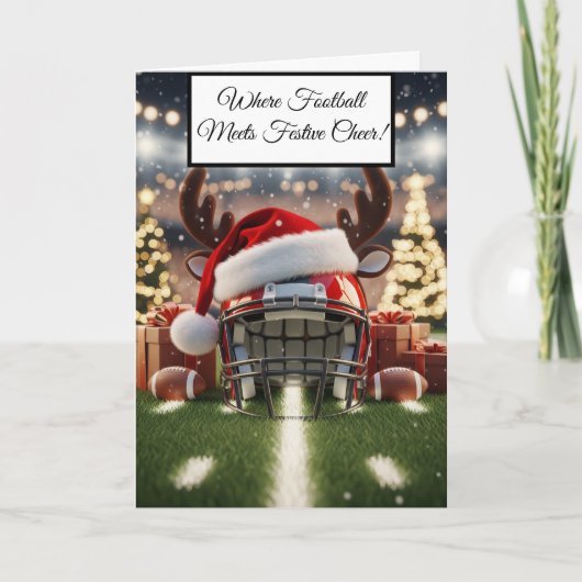 Festive Football- Touchdown Holiday Cheer Greeting カード (正面)