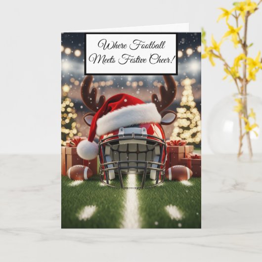 Festive Football- Touchdown Holiday Cheer Greeting カード (黄色い花)