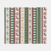 Festive Forest Christmas Throw フリースブランケット (正面(横))
