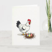 Festive Fowl And Eggs Spring Card カード (正面)