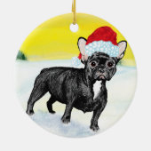festive french bull dog セラミックオーナメント (裏面)