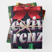 Festive Frenzy Maximalist Holiday ラッピングペーパーシート (インサイチュ)