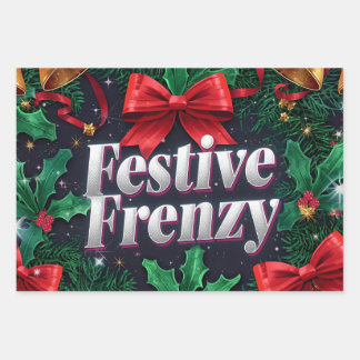 Festive Frenzy Maximalist Holiday ラッピングペーパーシート