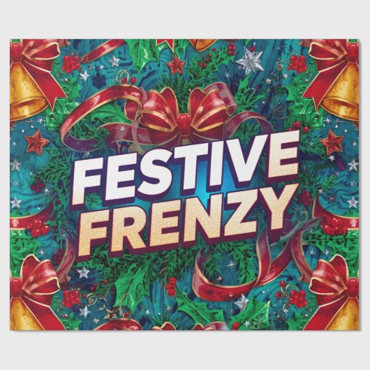 Festive Frenzy Maximalist Holiday ラッピングペーパー (フラット)