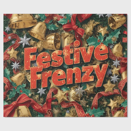 Festive Frenzy Maximalist Holiday ラッピングペーパー (フラット)