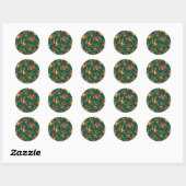 Festive Frenzy Maximalist Holiday Sticker ラウンドシール (シート)