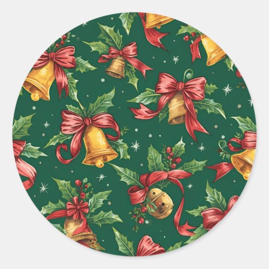 Festive Frenzy Maximalist Holiday Sticker ラウンドシール (正面)