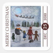 Festive Friends Christmas スクエアシール (正面)