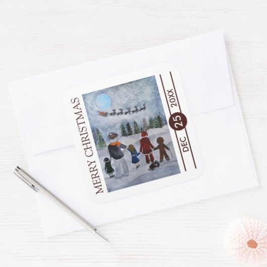 Festive Friends Christmas スクエアシール (封筒)