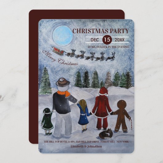 Festive Friends Christmas Party 招待状 (正面/裏面)