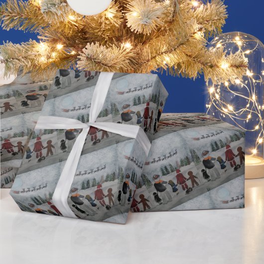 Festive Friends Painting by Alfred Fox ラッピングペーパー (クリスマス)