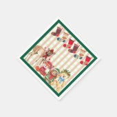 Festive friends with gifts and stockings スタンダードカクテルナプキン (角)